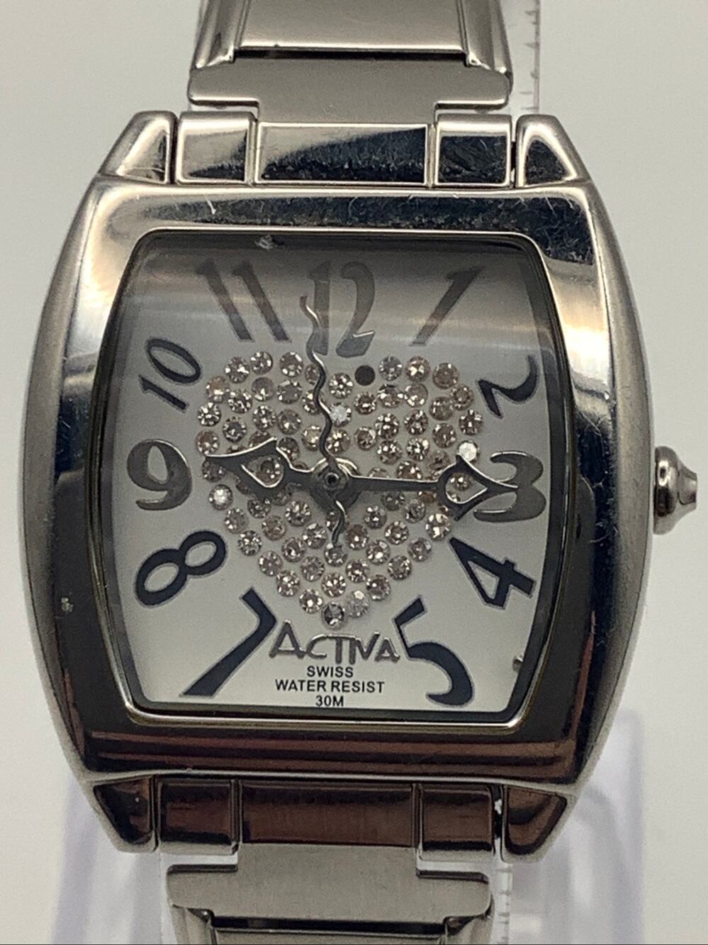 Activa Bulova Womens Swiss Quartz Tonneau Steel Watch